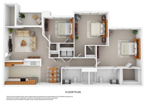 a dimensional rendering of a floor plan of a home